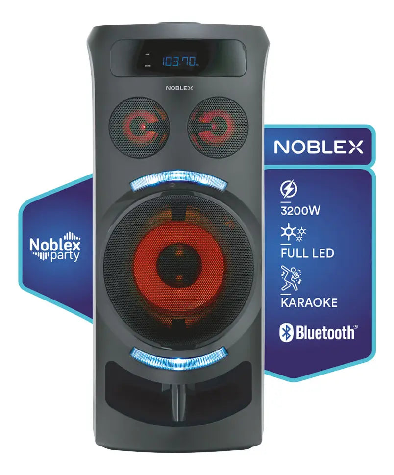 Torre de Sonido Noblex MNT290 Bluetooth Efectos de Voz y Luces LED Negro